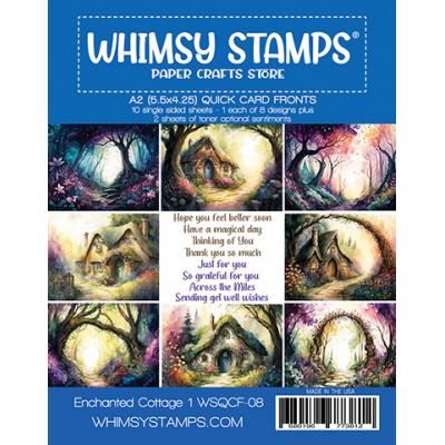 Whimsy Stamps Quick Card Fronts - Enchanted Cottage 1